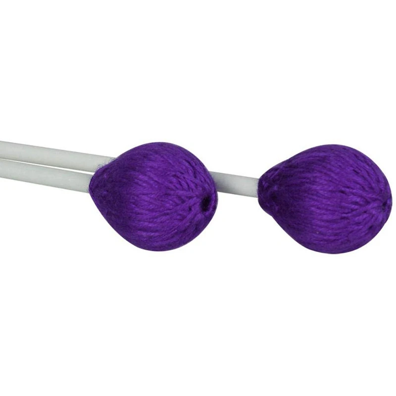 1 Pair Marimba Mallets Percussion Mallets with Purple Nylon Yarn Head and Smooth Wood Handle for Beginners