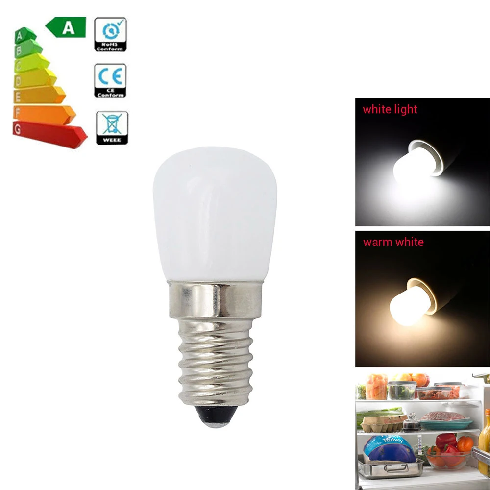 

Mini AC 220V LED bulb E14/E12 light bulb SMD2835 LED Refrigerator lamp 2W Screw bulb for Refrigerator freezer home lighting