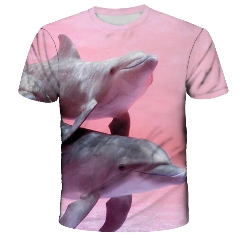 2021 Summer Dolphin 3d Printed Family Matching Father&ampson T-shirts | Мать и ребенок