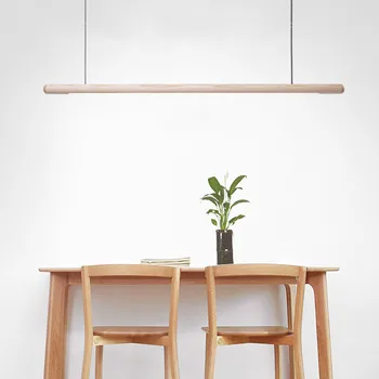 

Modern Black Walnut Solid Wood Pendant Lights Nordic Long Stick Kitchen Hanging Lamp Dining Room Bar Home Deco Light Fixtures