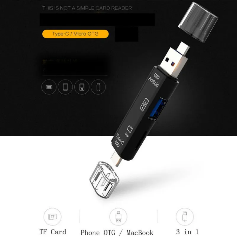 Микро CD USB TF OTG к USB 2,0 адаптер кардридер для Android IOS Tablet PC