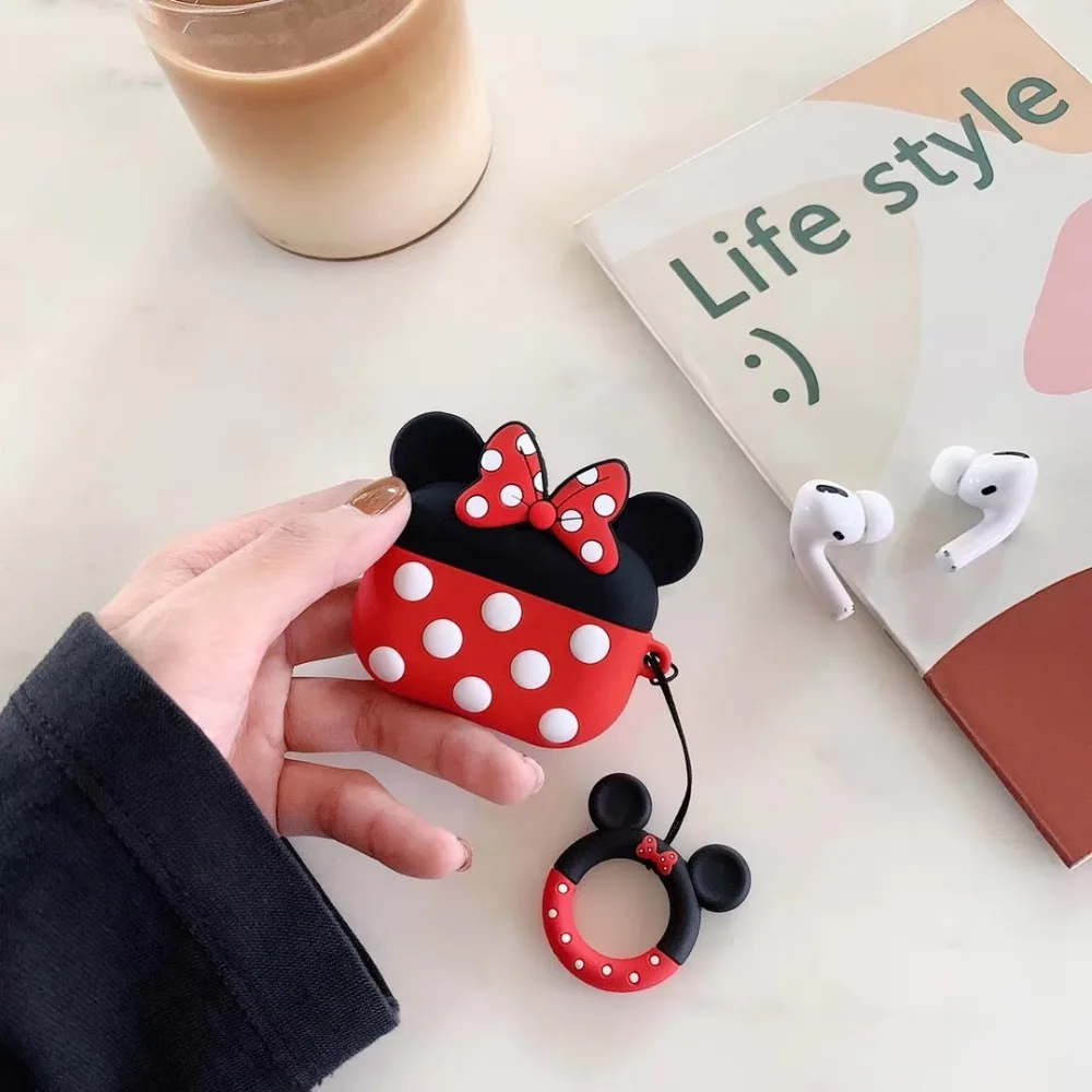 HAZEL Bluetooth наушники сумки чехол для Airpods pro защитный чехол для airpods коробка ремень милый мультфильм силиконовый Микки Минни