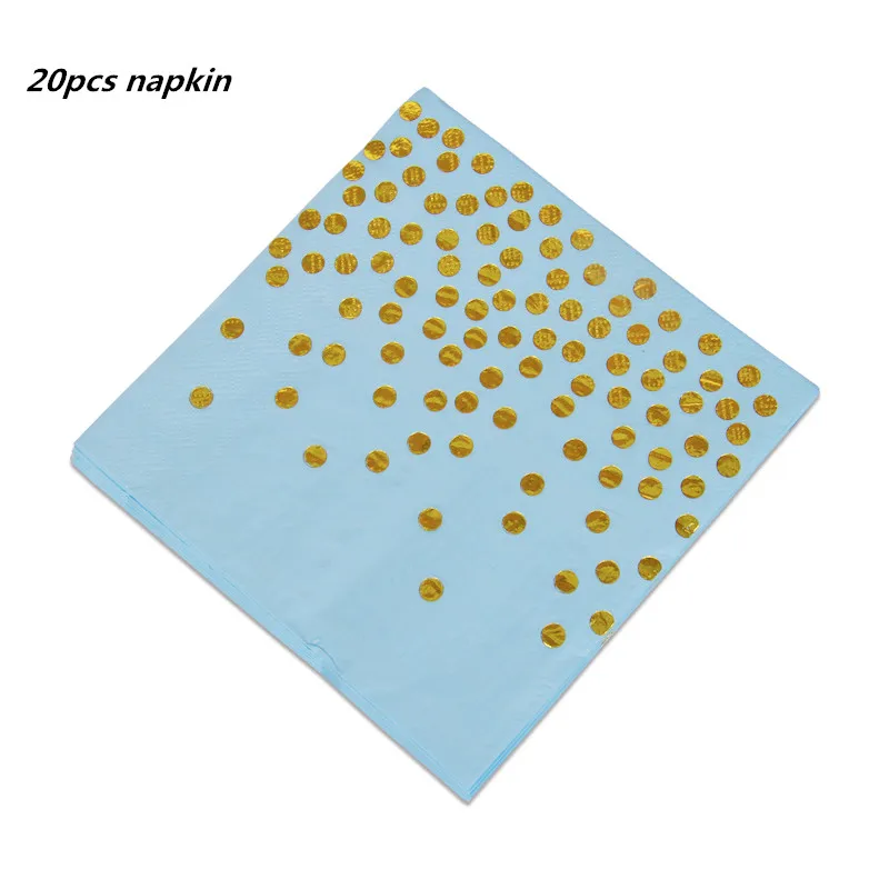 Napkins 20pcs 10 шт./партия бумажные тарелки и стаканы, розовое золото, украшение для дня рождения, детская посуда, украшение для дня рождения - Цвет: Napkins 20pcs