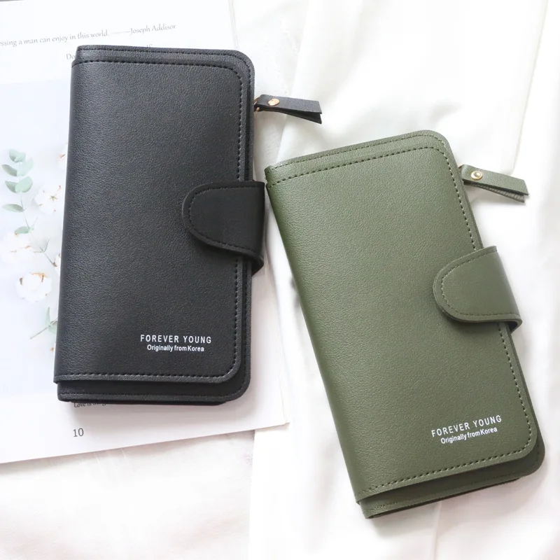 2021 Wallet Women Leather Luxury Card Holder Clutch Casual Women Wallets Zipper Pocket Hasp Ladies Wallet Money Bag Female Purse