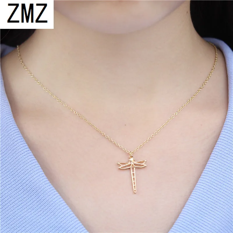 ZMZ 2019 1 шт. Европейский/американский модный кулон в форме стрекозы милое ожерелье