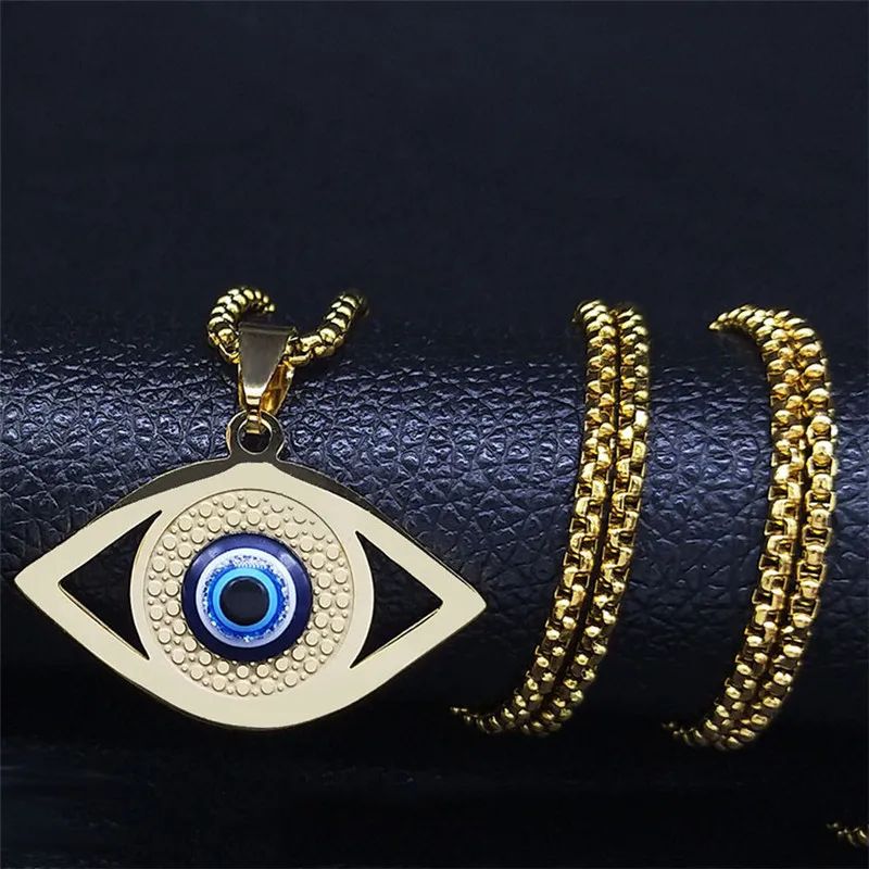 Islam hamsa böse blaue auge halskette edelstahl türkisch augen kette  armband griechischer schmuck ojo turco acero inoxidable n1137s02 -  AliExpress