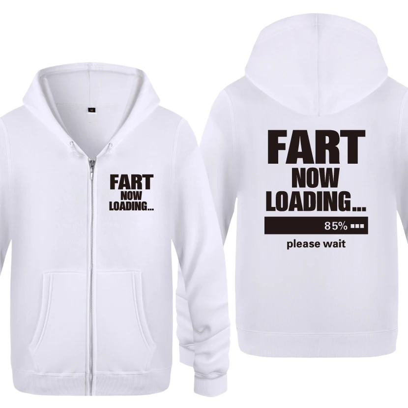 Fart Loading 85% Pub Jokes забавные креативные толстовки мужские мужские флисовые кардиганы на молнии толстовки с капюшоном