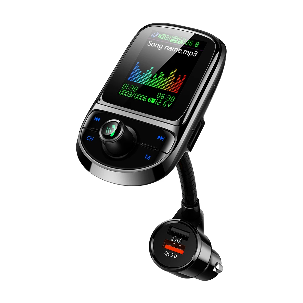 Автомобильный многофункциональный MP3-плеер с двумя usb зарядным портом 1,8 дюймов TFT цветной дисплей беспроводной BT Bluetooth fm-передатчик