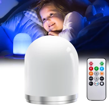 

LED Bedside Table Lamps Button Remote Control Dual Use USB Charging RGB Colorful Night Light With Hook Bedrooms Living Room