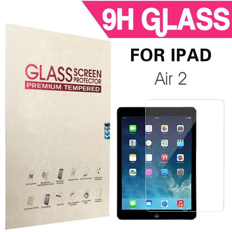 Air 2 Tempered Glass Y Стильный силиконовый из искусственной кожи Smart Cover чехол для Apple iPad Air 1 Air 2, 5, 6, iPad 9,7 A1822 A1823 A1893 Coque Funda - Цвет: Air 2 Tempered Glass