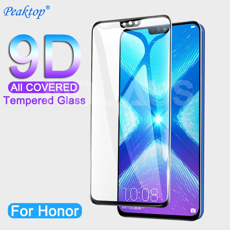 9D Tempered Glass on the For Huawei Honor 8X 8C 8A 9i 10i 20i 20 V20 V10 V9 Play Note 10 Screen Protector Protective Film Case | Мобильные