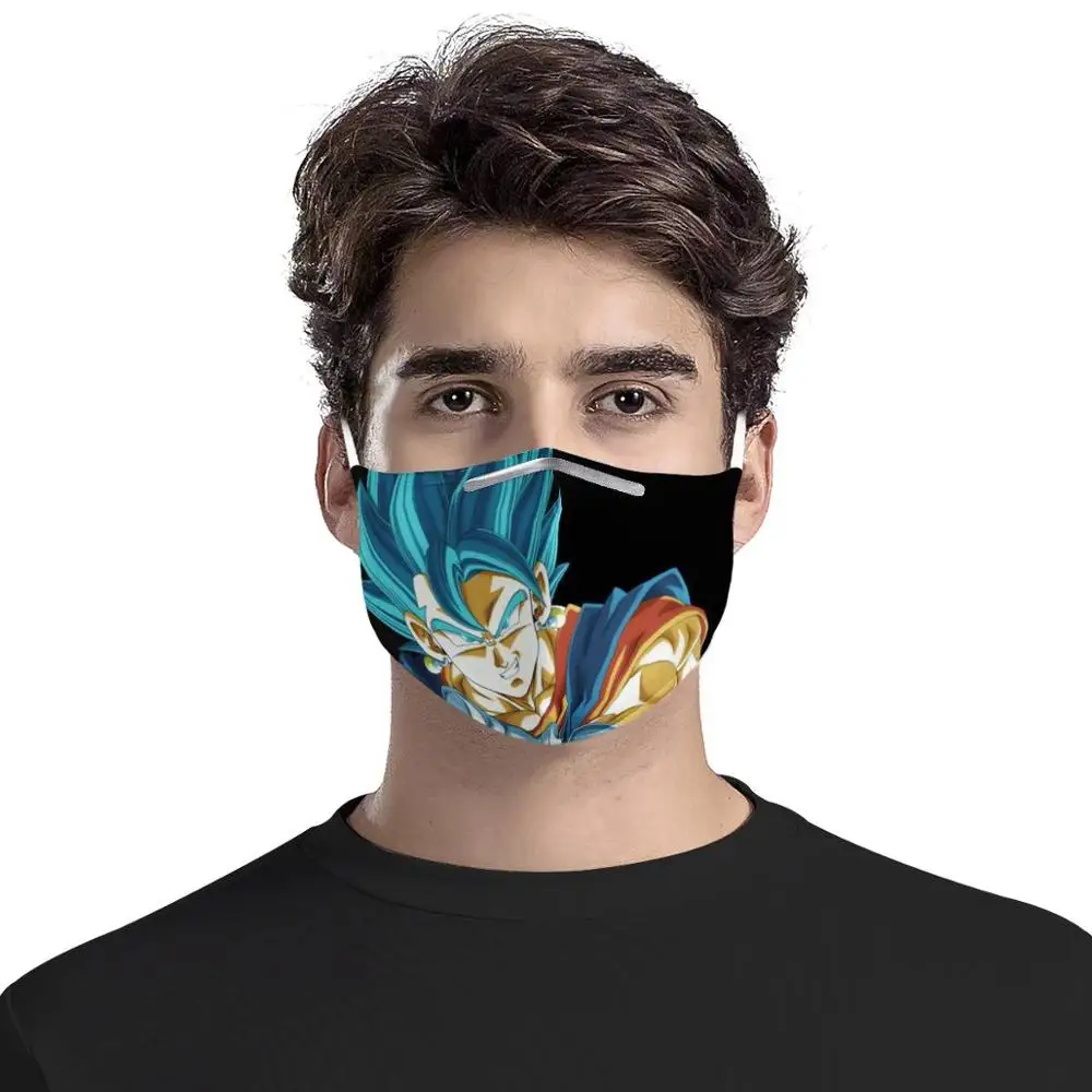 

Dragon Ball Goku Bergett Pattern Reusable Mouth Face Cover Anti-Dust Anti-saliva Anti Infection Splash-proof Filter Windproof