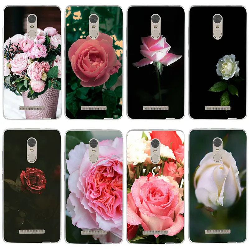 Soft Silicone TPU Phone Case for Xiaomi Mi Max Note 2 3 4 4C 4i 5X 6X 8 9 SE A2 9T CC9 Pro Coque Pink Peonies Color Flowers | Мобильные