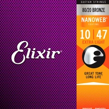 Elixir струны акустические 80/20 бронзовые Струны для гитары с покрытием NANOWEB, все модели