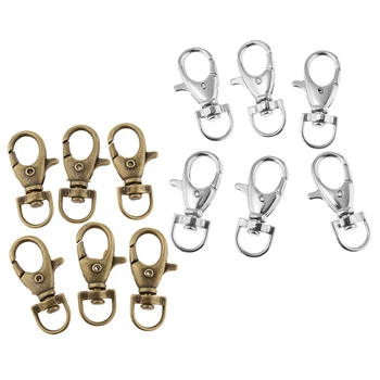

60Pcs Metal Swivel Clasps Lanyard Snap Hook Lobster Claw Clasp Jewelry Connector