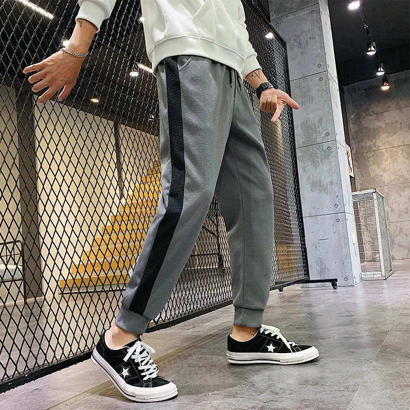 Jolly Jogger мужские повседневные штаны для спорта на открытом воздухе легкие фитнес фанатические Боковые Полосатые свободные шнурки Повседневные базовые мужские брюки