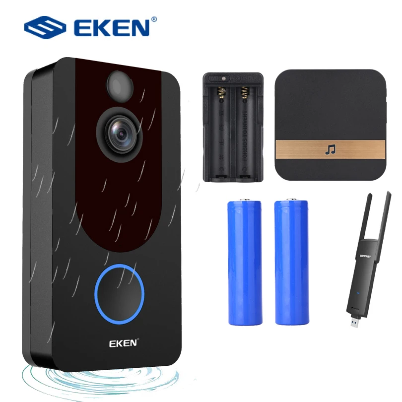 EKEN V7 HD 1080P HD WiFi inteligente timbre Video cámara Visual Intercom de la visión nocturna IP la puerta inalámbrica cámara de seguridad