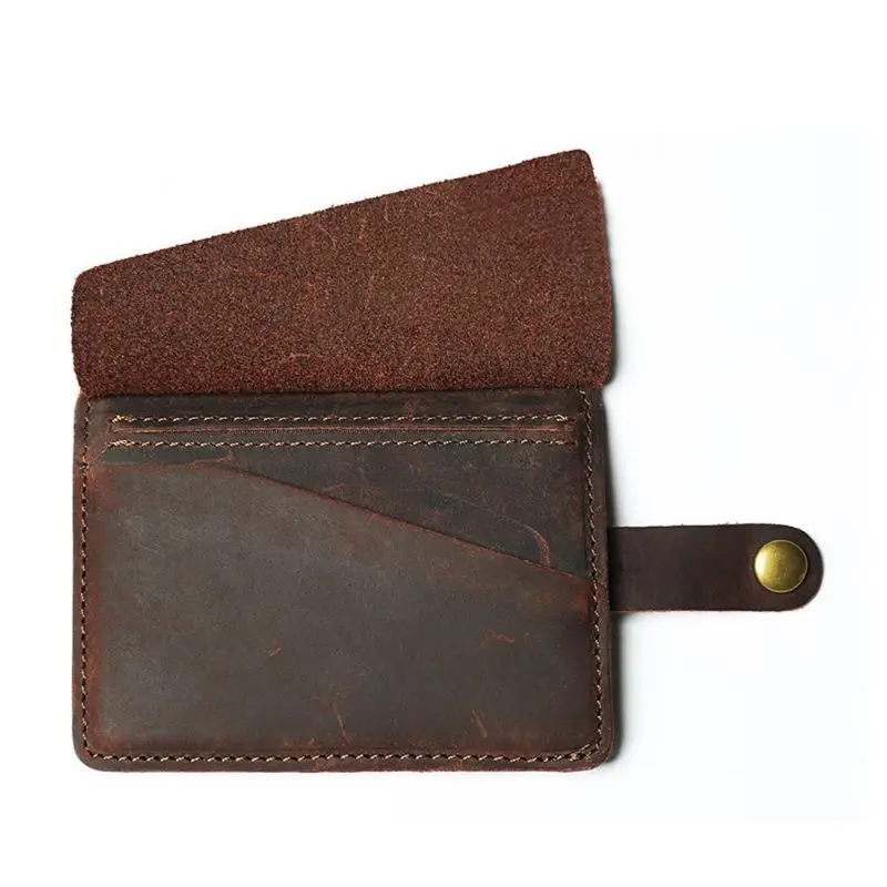 Portable Genuine Leather Coin Card Case Change Pouch Mini Purse Wallet Key Bag