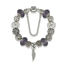 Модные ювелирные изделия браслеты, DIY браслет из сплава с бусинами, стеклянные хрустальные бусины браслет подарок на день Святого Валентина