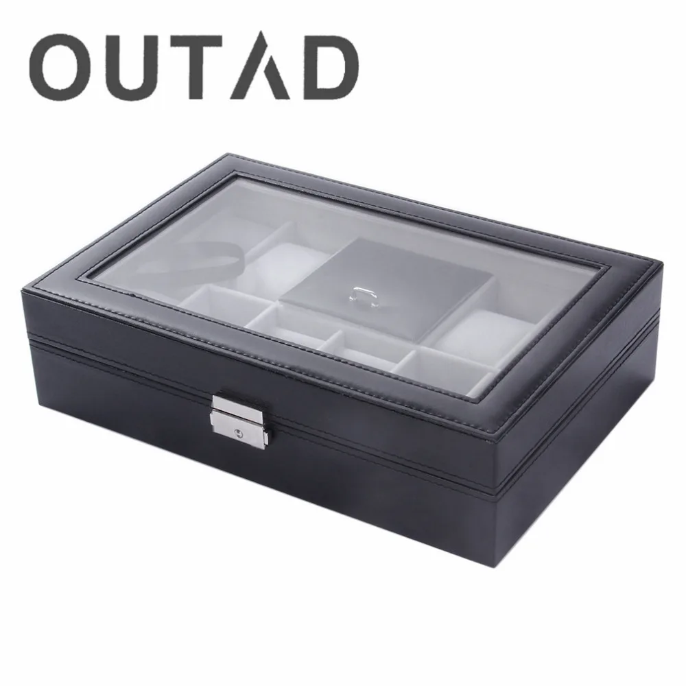 Mixed Grids PU Leather Watch Box Jewelery Storage Container watch ring bracelet Organizer Box Display Watch casket Caja de reloj