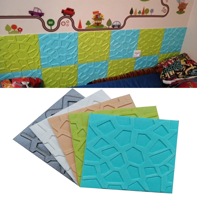3D Foam Wall Stickers Decorative Adhesive Panels Home Bedroom Decor