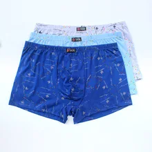  6Pcs/Lot Men'S Underwear Boxer Shorts Cotton Plus Size Loose Breathable Mid-Waist Print Sexy Middle-Aged Men'S Shorts 