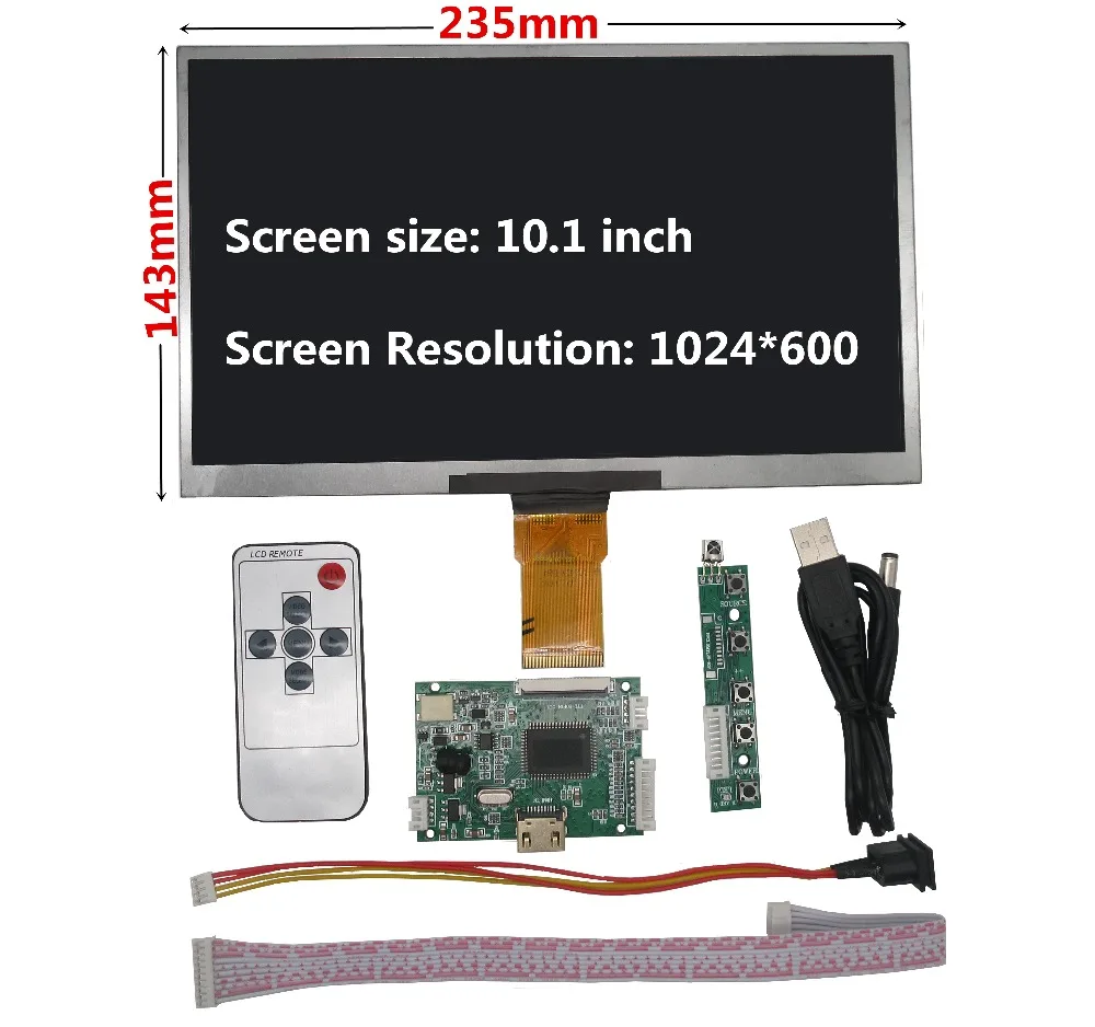 10,1 HD ЖК-дисплей экран высокого разрешения монитор Пульт дистанционного управления драйвер HDMI для Raspberry Pi мини компьютер
