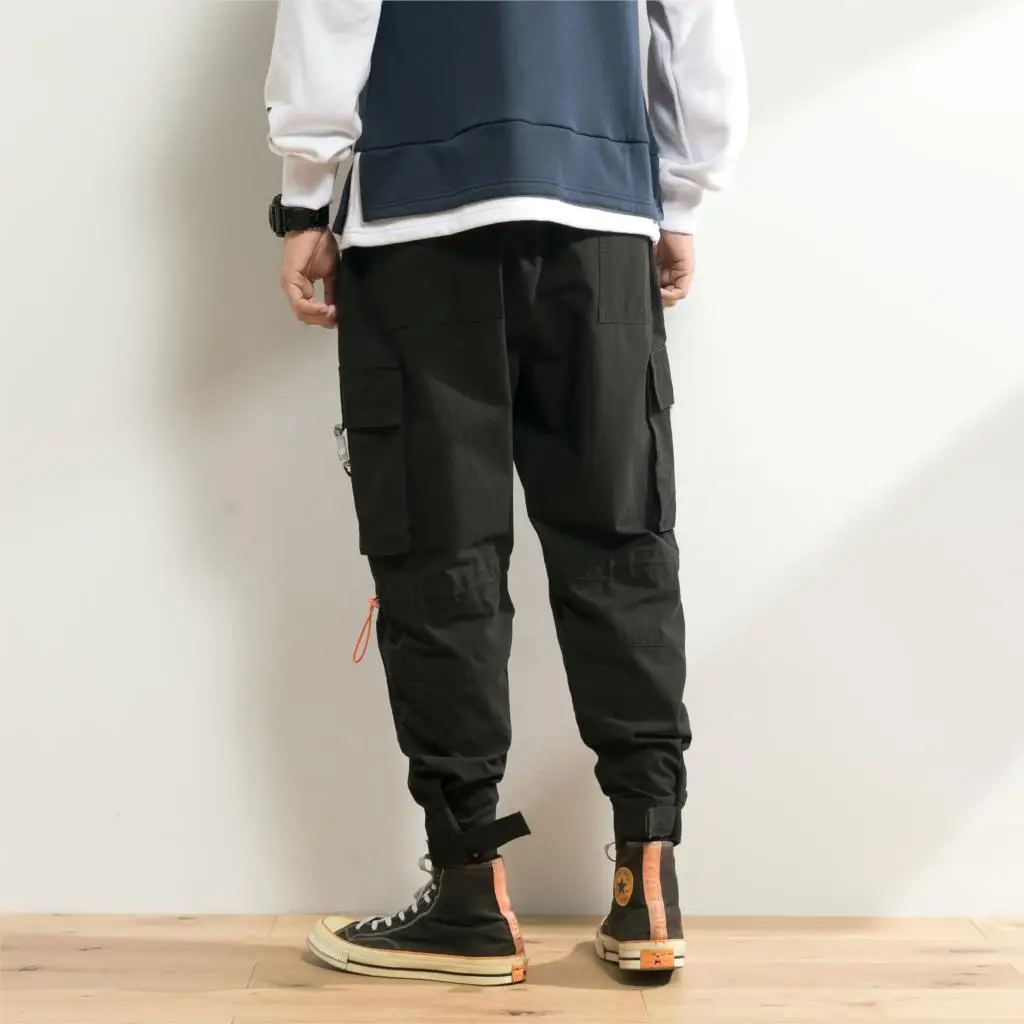 Men's Casual Pants Spring Solid color High quality Cotton men Trousers Big-pocket Fashion Loose Comfortable Cargo Pants A982