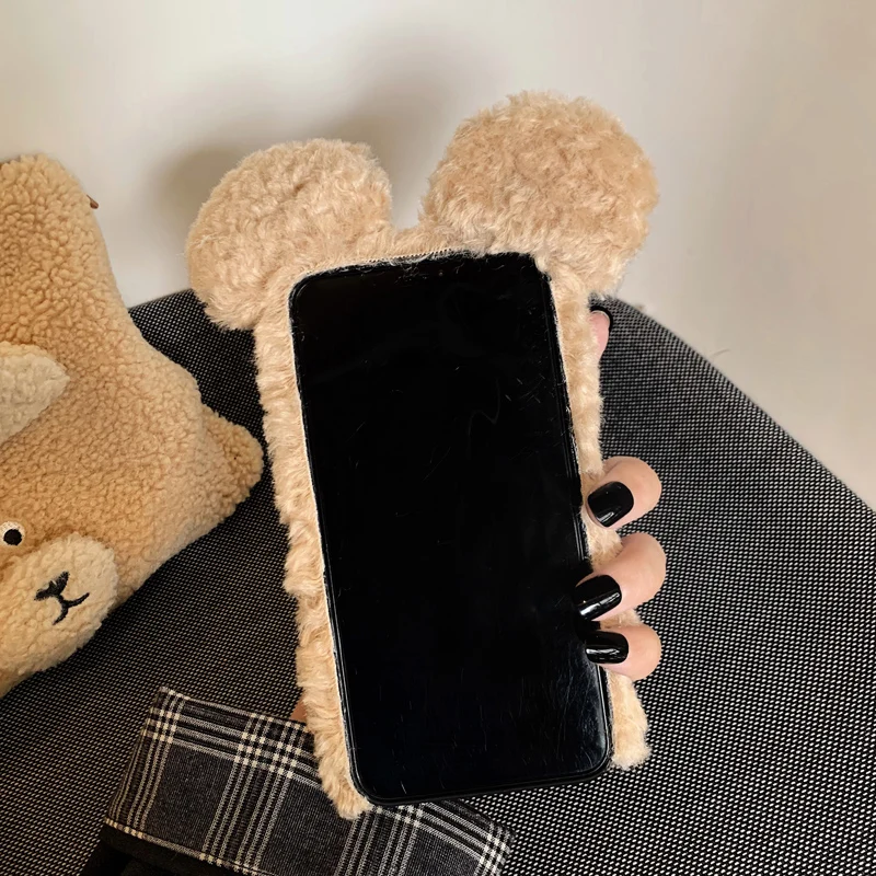 Для iphone 11 pro Duffy bear теплый чехол, милый 3D Меховой чехол зимний чехол для iphone XS Max XR X 7 8 plus