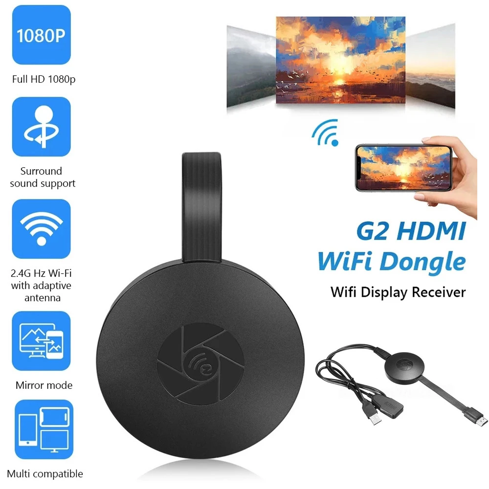 new tv sticks G2 Wireless Wifi HD Display Dongle Transmitter Receiver 2.4G HD 1080P for Airplay Miracast Mirroring Cable Adapter iOS Android new tv sticks