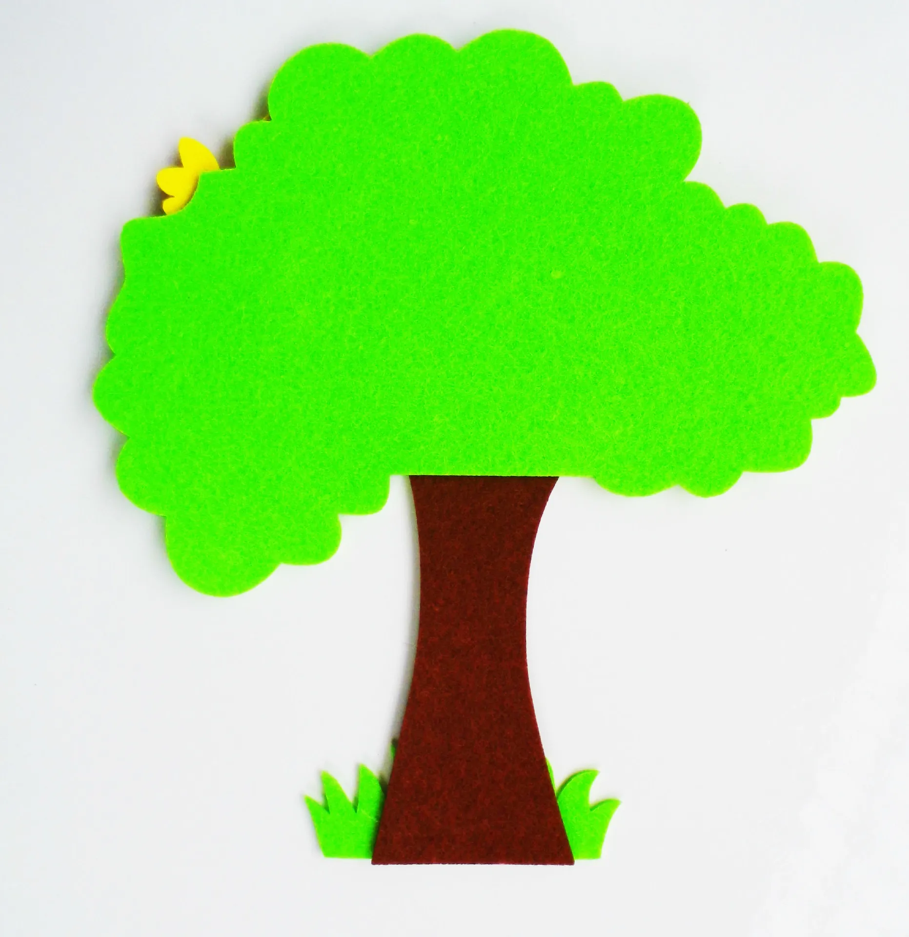 T-N Big Green Bird Tree Nonwoven Felt Package Wall Stickers Creative Rainbow Cartoon Wall Decor for Kindergarten Children Room