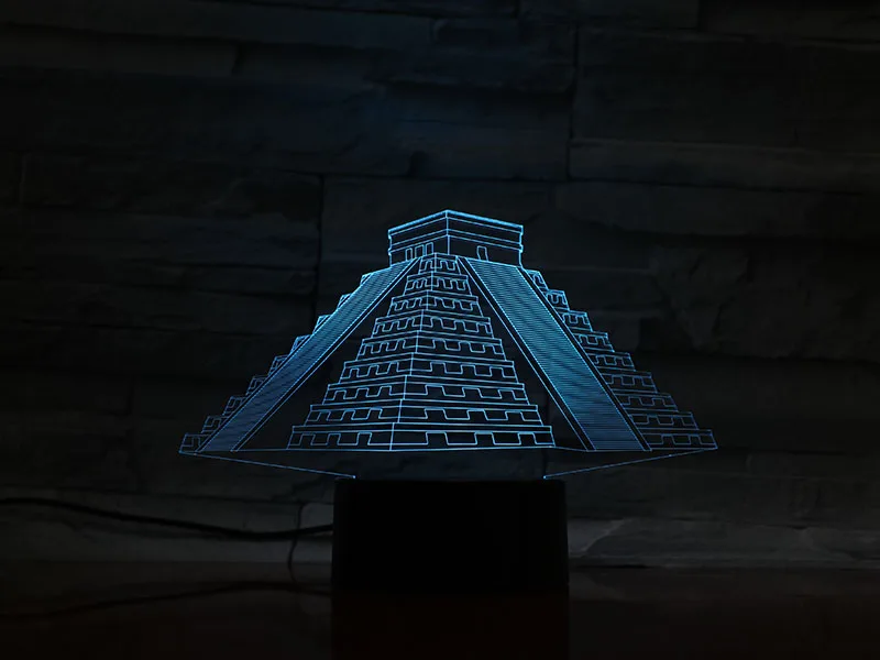 3D лампа для строительства пирамиды майя сенсорный датчик 7 цветов с пультом дистанционного управления для украшения гостиной светодиодный ночной Светильник атмосферная лампа