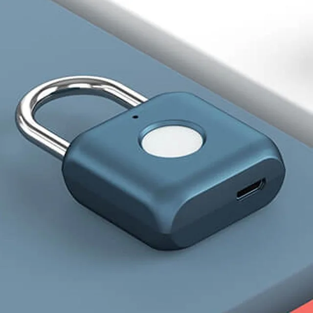 Blue Xiaomi Smart Fingerprint Padlock Kitty USB Водонепроницаемый Электронный замок с отпечатком пальца домашний Противоугонный багажный чехол предохранительный висячий замок - Цвет: Blue