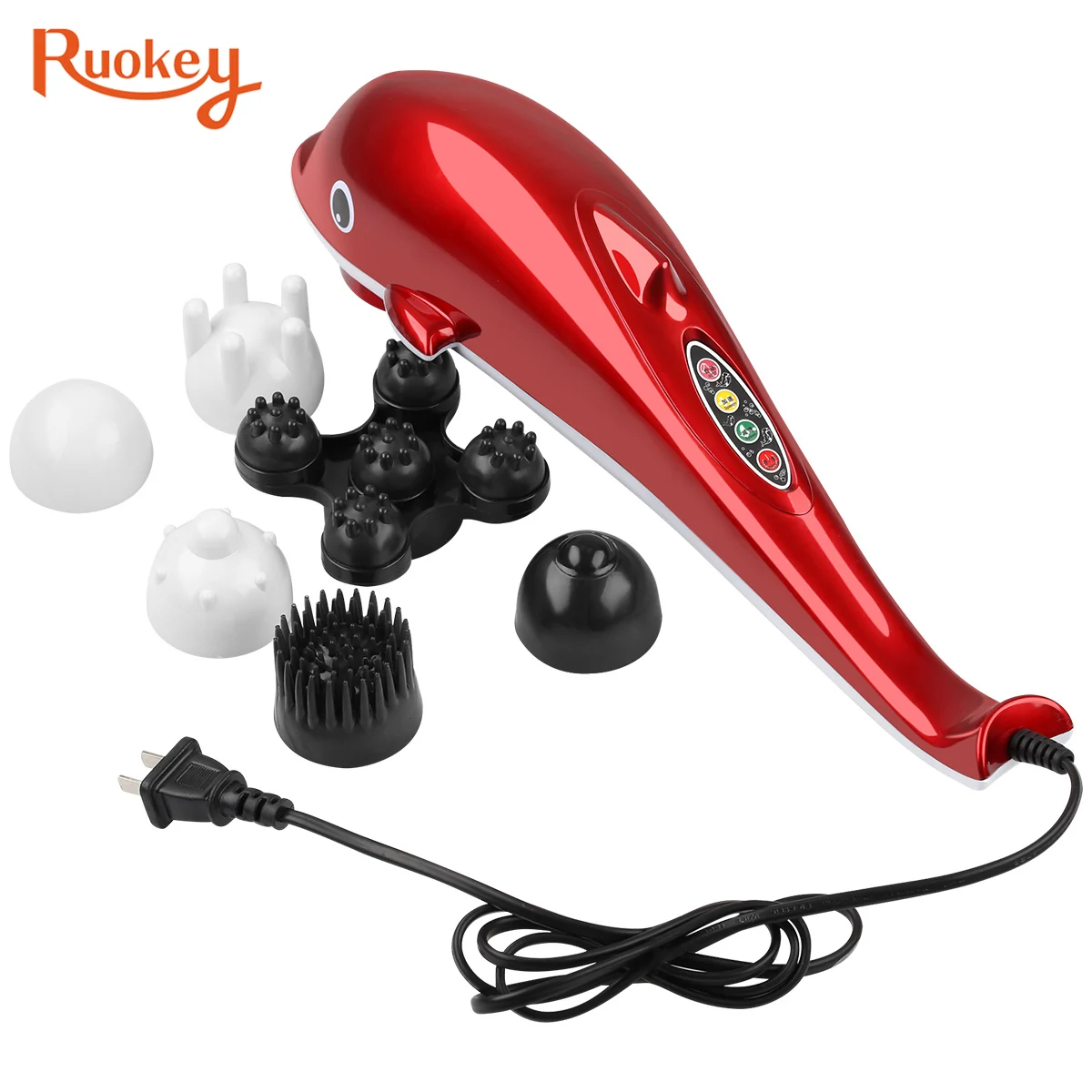 HOT SALES! Dolphin Massager Back Massage Hammer Vibration Infrared Stick Roller Cervical Body Massage relax