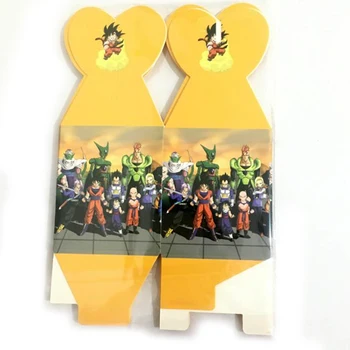 

60pcs/lot Happy Birthday Events Party Kids Boys Favors Gifts Candy Box Baby Shower Dragon Ball Theme Paperboard Decorate Boxes