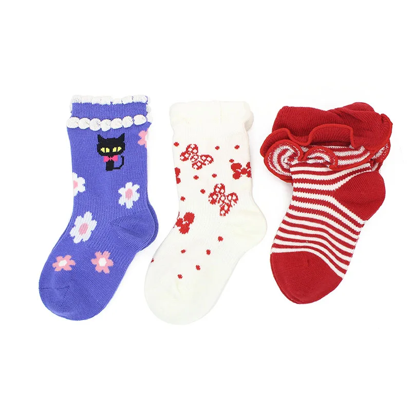 2 Pair/lot Baby Boy Anti Slip Socks Stripes Soft Cotton Toddle Ankle Socks Infant Floor Socks Cartoon Pattern Kids Socks Black