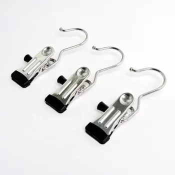 

20 Pcs Portable Metal Laundry Hook Hanging Clothes Pin Boot Shoe Hanger Clips Curtain Holder Paper Binder Clips Closet Organizer