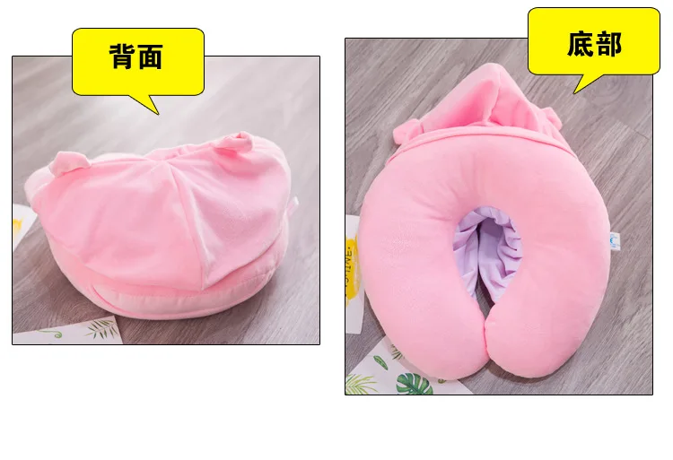 Xiao mo bao, стиль, U-SHAPE подушка, даже шляпа, плюшевые игрушки для путешествий, портативная подушка для шеи, мультяшная подушка для путешествий