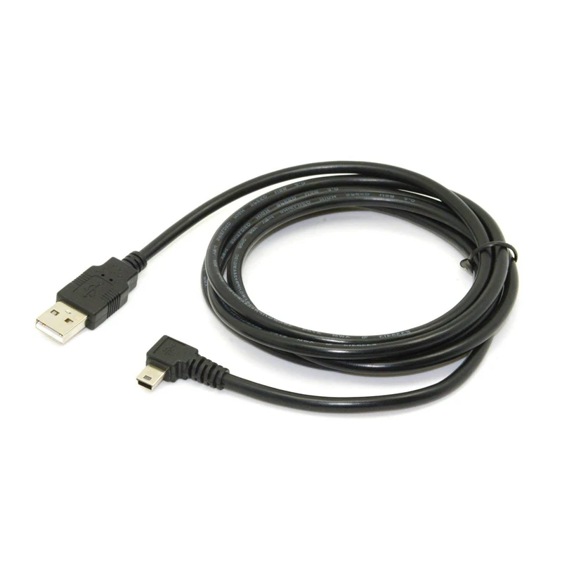 1,8 м Mini USB B Тип 5pin 90 градусов влево под углом к USB 2,0 Мужской кабель для передачи данных черный Цвет