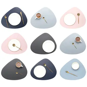 

Tableware Pad Placemat PU Leather Table Mat Heat Insulation Non-Slip Placemats Bowl Coaster Kitchen