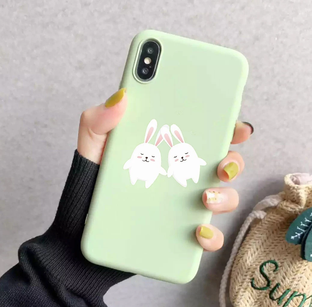 

Cute animal Liquid silicone case for iphone x xr xs max 8plus 7plus 8 plus 7 Soft-Touch waterproof cartoon Back Protective Cover