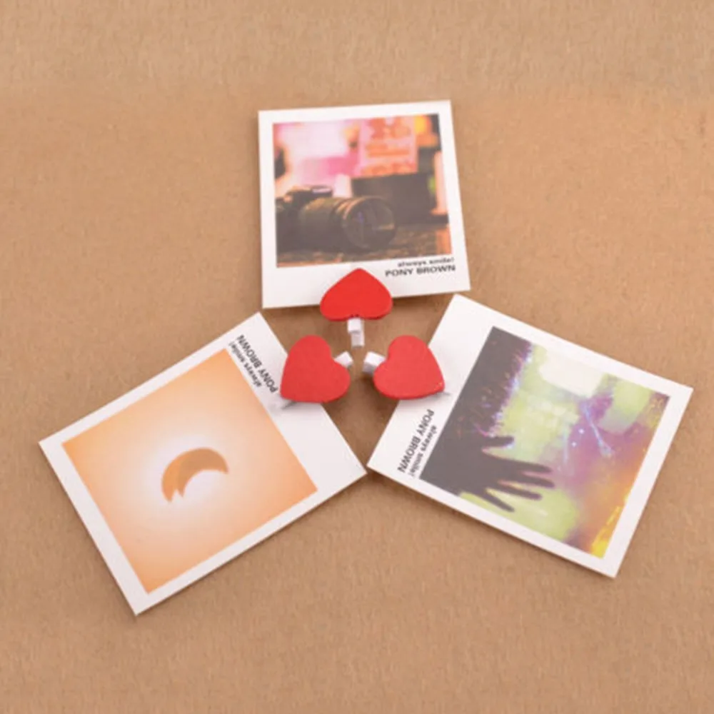 Home Wedding Decoration Mini Heart Love Wooden Clothes Photo Paper Peg Pin Clothespin Craft Postcard Clips wooden clothespin 20pcs/100Pcs/Pack