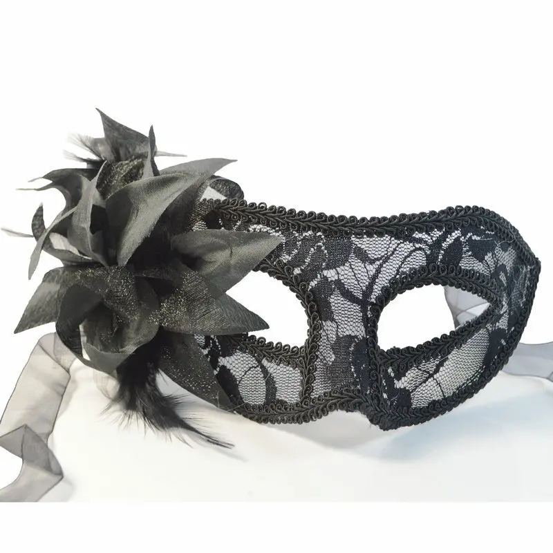 

Halloween Prom Party Mask Sexy Lace Mask European And American Eye Mask Venetian Mask With Flower Lace Mask