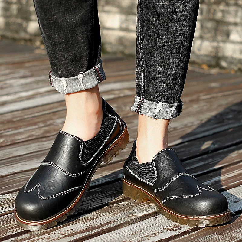 Breathable Oxford Men Shoes Fashion Leather Casual Shoes Male Top Quality Dress Loafers Men Breathable Flats Loafers Male HC-404
