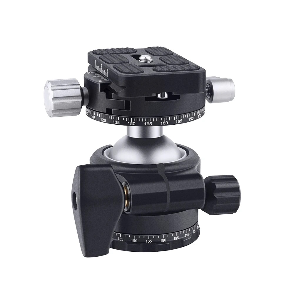 Cabeça do Tripé Bola de Vídeo Ballhead para Câmera Dupla Panorama Profissional Cabeça Montagem Perfil Baixo Placa Liberação Rápida Dslr Eb36r 720 ° - Image 5