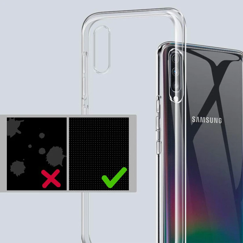 Прозрачная ПВХ-пленка для samsung a50 чехол из мягкого ТПУ для samsung a10 a20 a30 a40 a50 a70 a80 s7 s8 s9 s10 Plus, note 8, 9, 10, чехол тонкий Coque