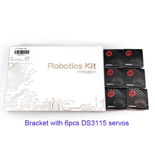 6DOF Rotating Base Robot Arm Bracket with DS3115 Servos Metal Manipulator Mechanical Clamp Claw Kit Arduino Robotic Education