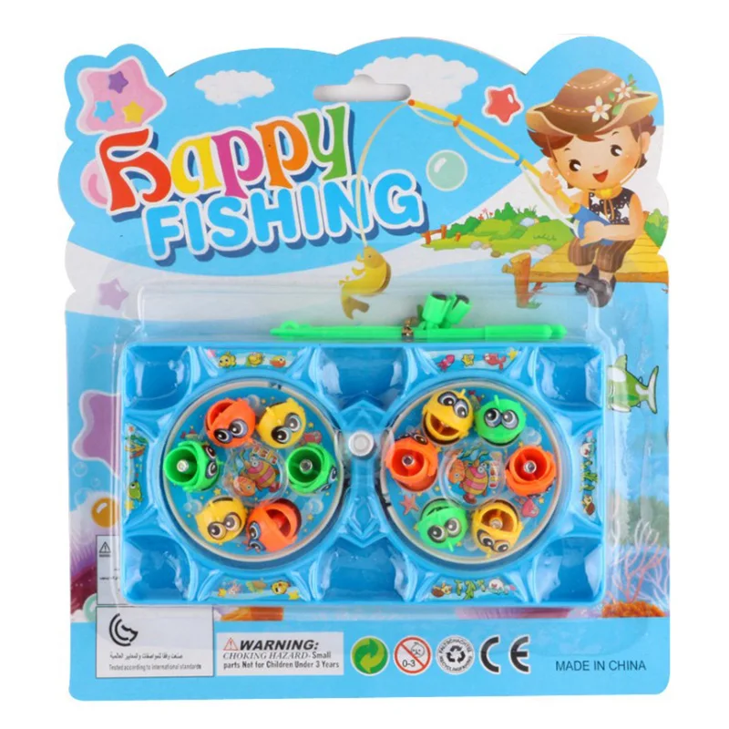 

Kids Fishing Toys Wind-up Rotating Fishing Play Game Fish Plate Set Magnetic Outdoor Sports Toys Children Birthday Gift