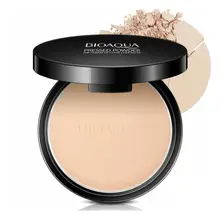 Косметическая пудра для лица натуральные основы контроль масла осветляет отбеливающий консилер макияж Пудра со спонжем прессованный порошок