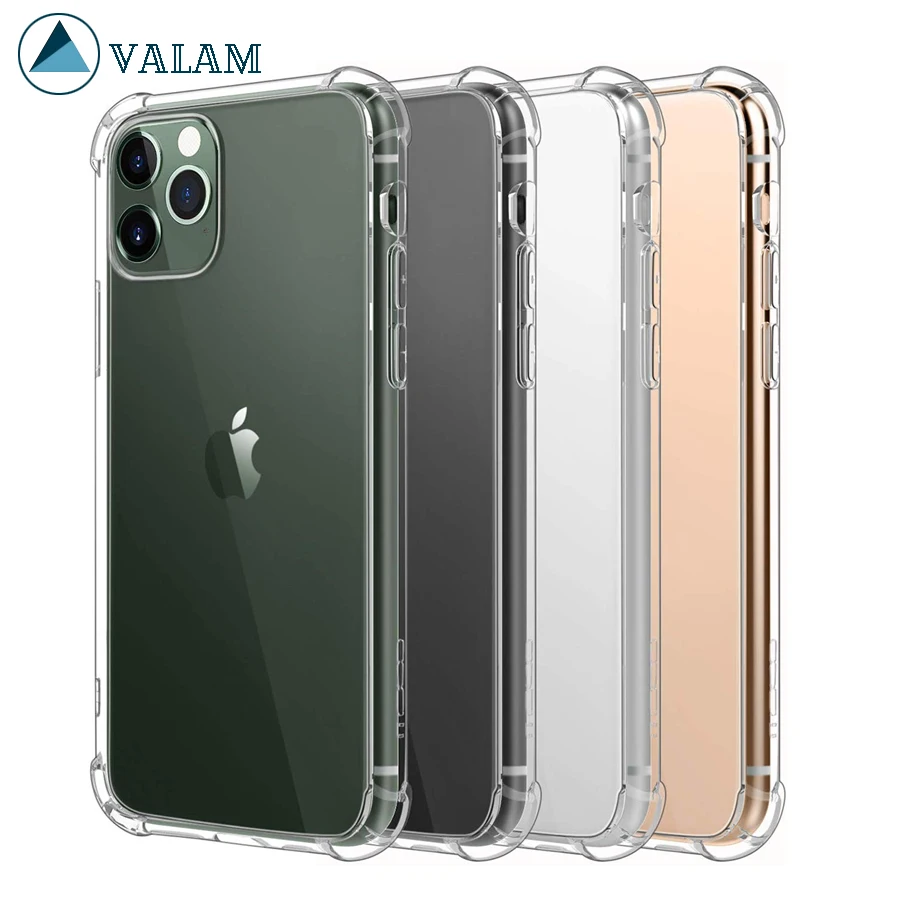 

Shockproof Bumper Transparent Silicone Phone Case For iPhone 11 Pro Max Case Transparent Soft TPU Cover For iPhone 11 Pro Max